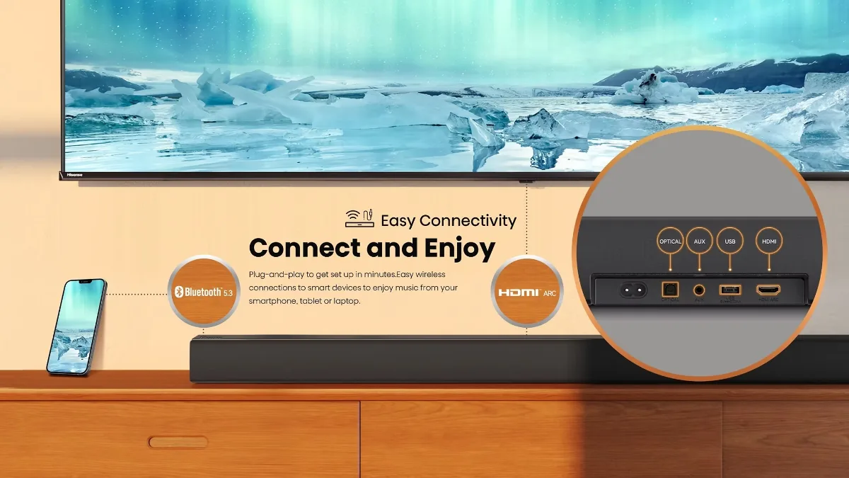 Hisense HS1800 2.1CH 140W Soundbar image 9