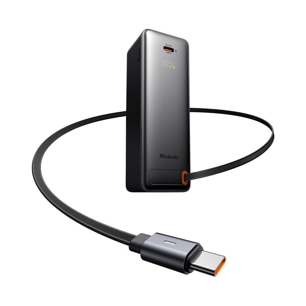 Mcdodo 3-in-1 Retractable Power Bank 30W - Black image 2
